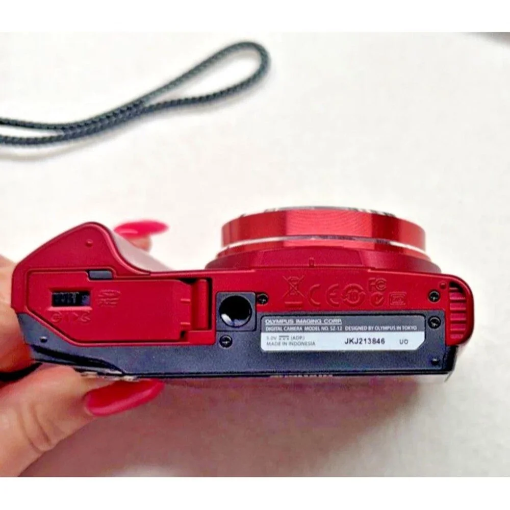 Olympus SZ-12 14MP Digital Camera 24x Zoom Red w/ Box Charger Battery SD Card